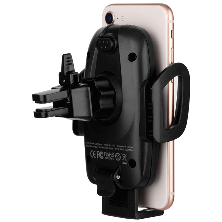 MOMAX Q.DOCK Qi Wireless Charging Holder + Card Charger for iPhone X/8/8 Plus Etc - Black-1