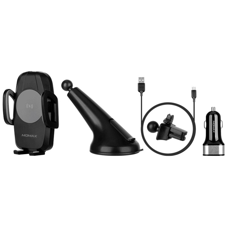 MOMAX Q.DOCK Qi Wireless Charging Holder + Card Charger for iPhone X/8/8 Plus Etc - Black-15