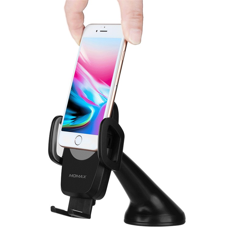MOMAX Q.DOCK Qi Wireless Charging Holder + Card Charger for iPhone X/8/8 Plus Etc - Black-2