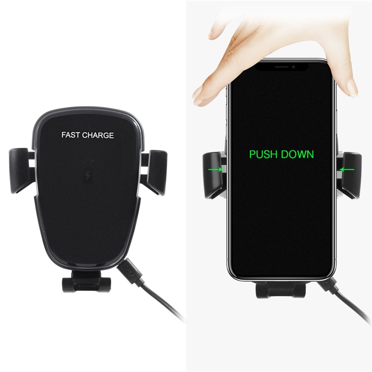 360 Degree Rotary Gravity Car Air Vent Mount Qi Wireless Charging Holder for iPhone X/8/8 Plus Etc.-2