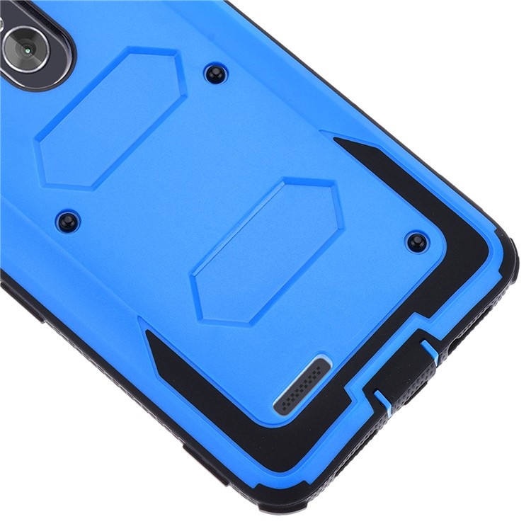 Heavy Duty Rugged PC TPU Hybrid Belt Clip Kickstand Case for Alcatel A3/A30 - Blue-6