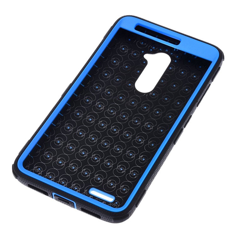 Heavy Duty Rugged PC TPU Hybrid Belt Clip Kickstand Case for Alcatel A3/A30 - Blue-7