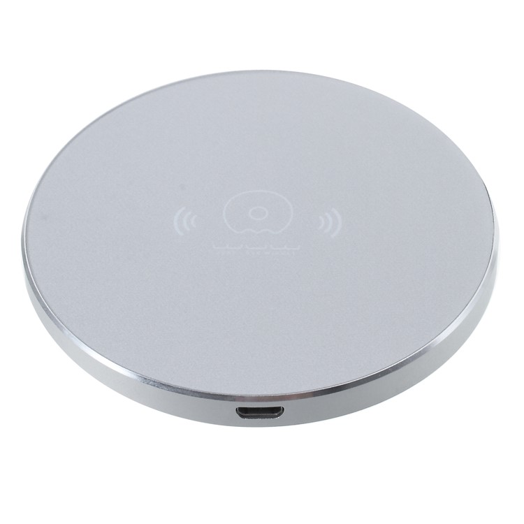 WUW C64 Portable 10W Alloy Wireless Charging Pat for iPhone X / Samsung Galaxy Note 8 Etc. - Silver-2