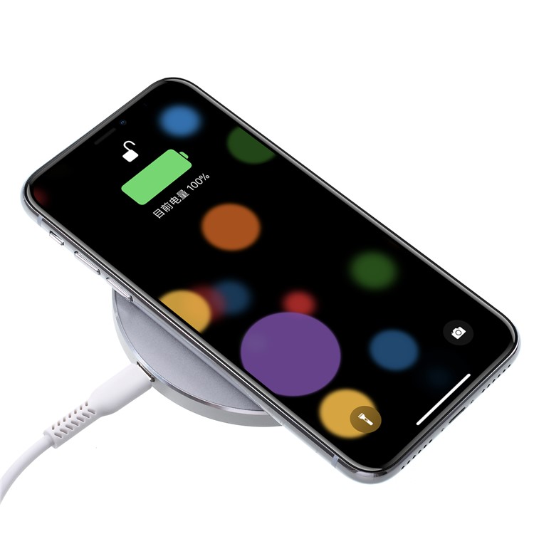 WUW C64 Portable 10W Alloy Wireless Charging Pat for iPhone X / Samsung Galaxy Note 8 Etc. - Silver-5
