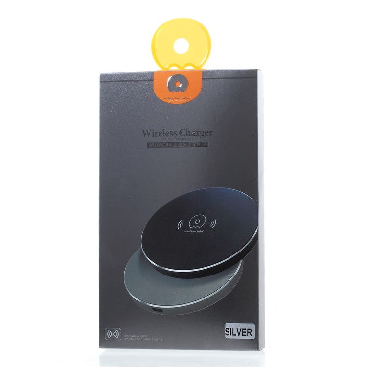 WUW C64 Portable 10W Alloy Wireless Charging Pat for iPhone X / Samsung Galaxy Note 8 Etc. - Silver-7