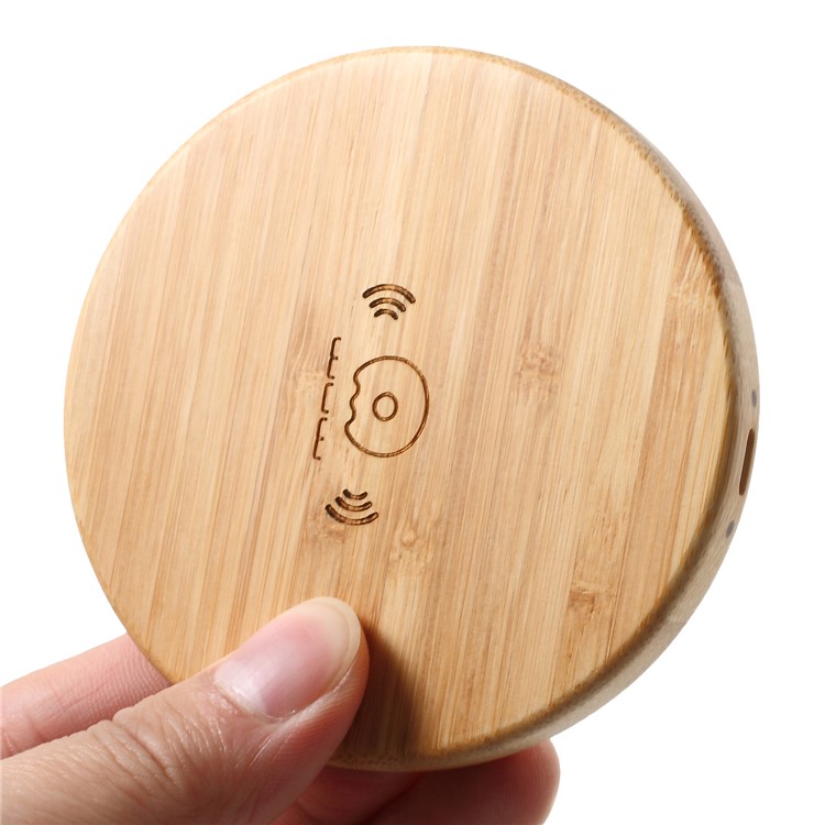WUW C52 5W Round Shaped Wooden Wireless Charging Mat for iPhone X / Samsung Galaxy Note 8 Etc.-8