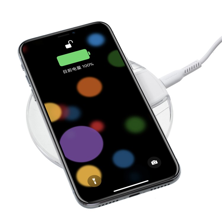 WUW C50 Round Shaped Portable 5W Wireless Charging Pat for iPhone X / Samsung Galaxy Note 8 Etc. - Transparent-3