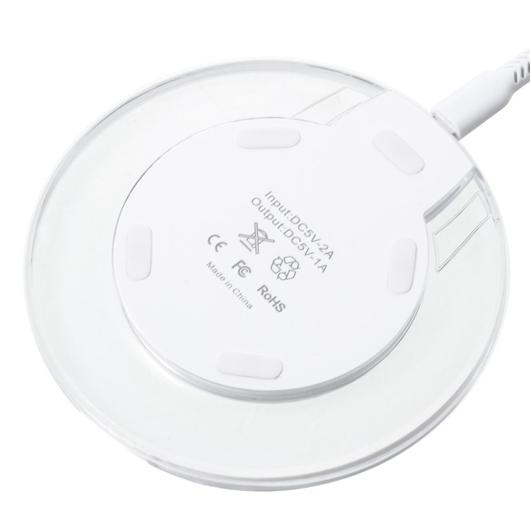 WUW C50 Round Shaped Portable 5W Wireless Charging Pat for iPhone X / Samsung Galaxy Note 8 Etc. - Transparent-5
