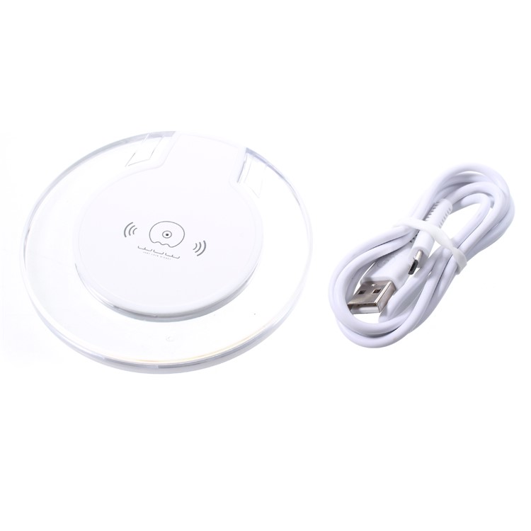 WUW C50 Round Shaped Portable 5W Wireless Charging Pat for iPhone X / Samsung Galaxy Note 8 Etc. - Transparent-6