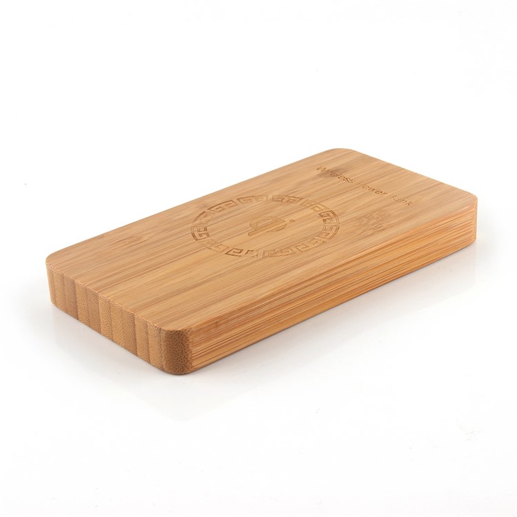 N9 Bamboo Qi Wireless Charger 6000mAh Power Bank for iPhone 8/Samsung Galaxy S8 etc.-3