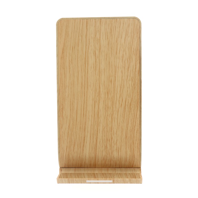 N700 Water Transfer Printing Wooden Texture 10W Qi Wireless Charging Stand - Beige-2