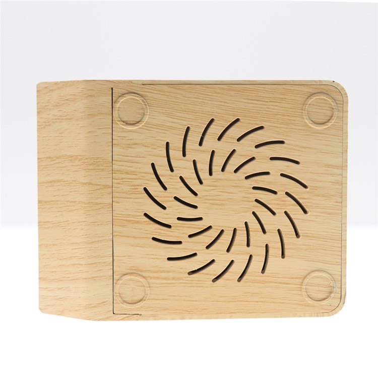 N700 Water Transfer Printing Wooden Texture 10W Qi Wireless Charging Stand - Beige-3
