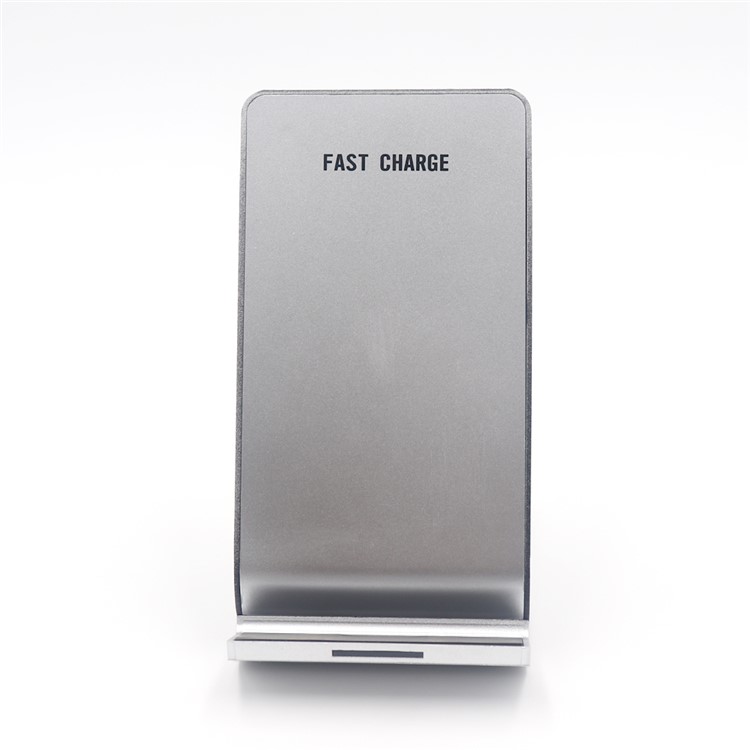 N700 Fast Charging Qi Wireless Charger Stand Dock for iPhone X / 8 / Samsung Galaxy S8 - Silver-2
