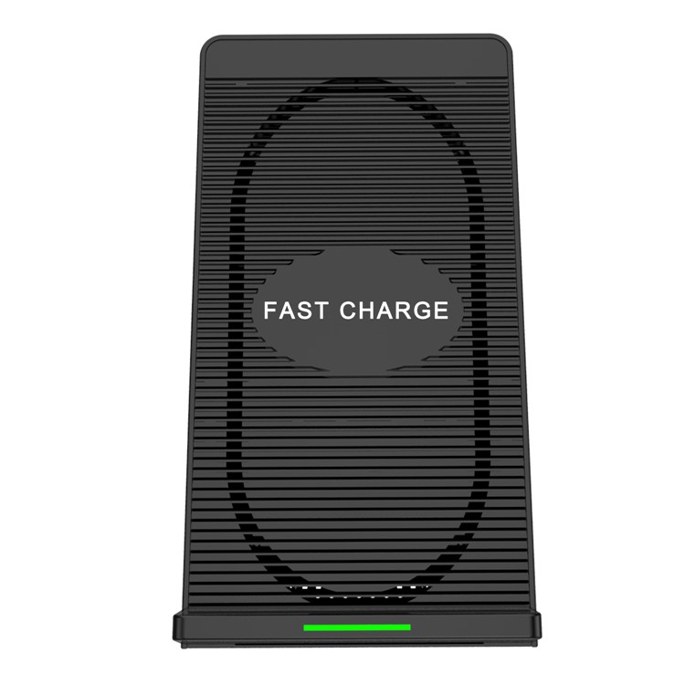 N800 10W 2 Coil 9V Fast Charge Qi Wireless Charging Stand for iPhone 8/8 Plus/Samsung Galaxy S8 Etc. - Black-2