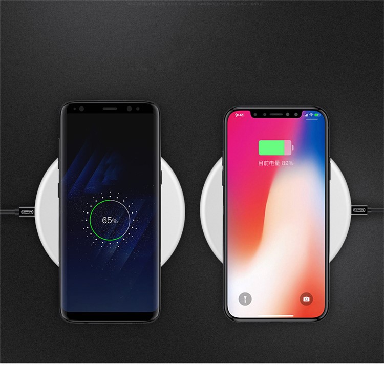 Q16 Ultra-thin Round 9V Qi Wireless Fast Charger Pad for iPhone X/8/8 Plus Etc. - White-4