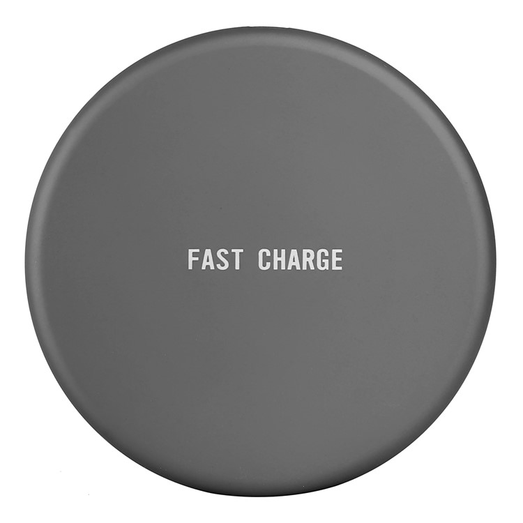 

Q16 Round 9V Qi Wireless Fast Charger Ultra-thin Charging Pad for iPhone X/8/8 Plus Etc. - Grey