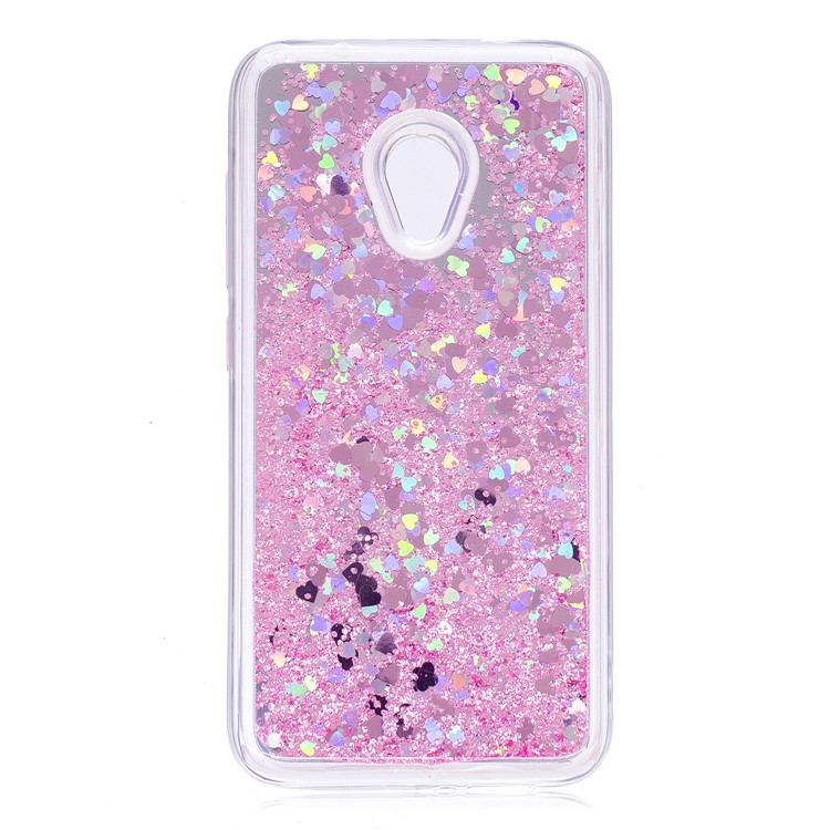 Dynamic Glitter Sequins Liquid Case Mirror Surface TPU Phone Case for Alcatel U5 (4G Version) - Pink-2