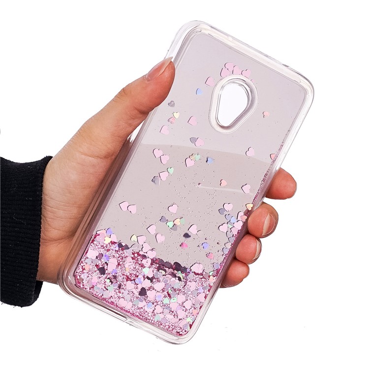Dynamic Glitter Sequins Liquid Case Mirror Surface TPU Phone Case for Alcatel U5 (4G Version) - Pink-5