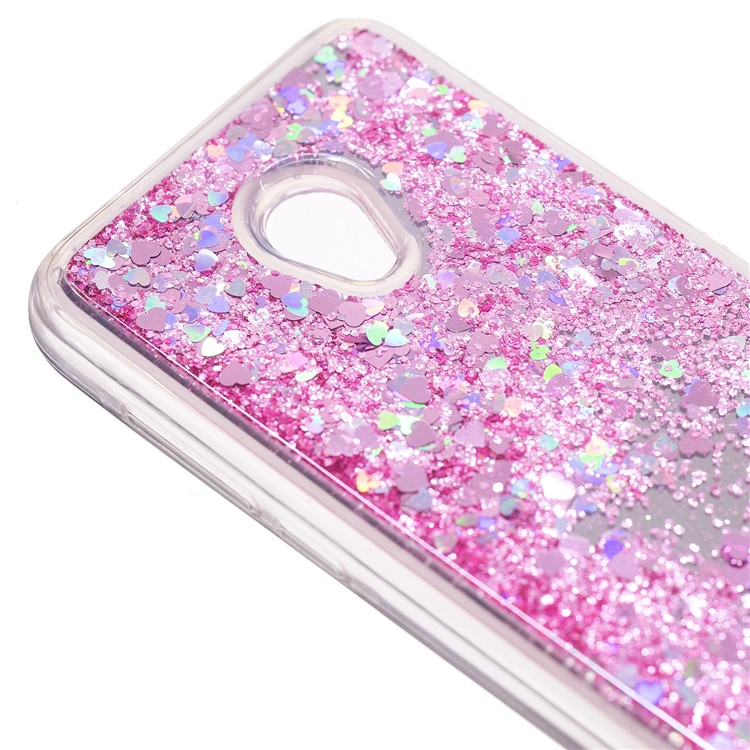 Dynamic Glitter Sequins Liquid Case Mirror Surface TPU Phone Case for Alcatel U5 (4G Version) - Pink-6