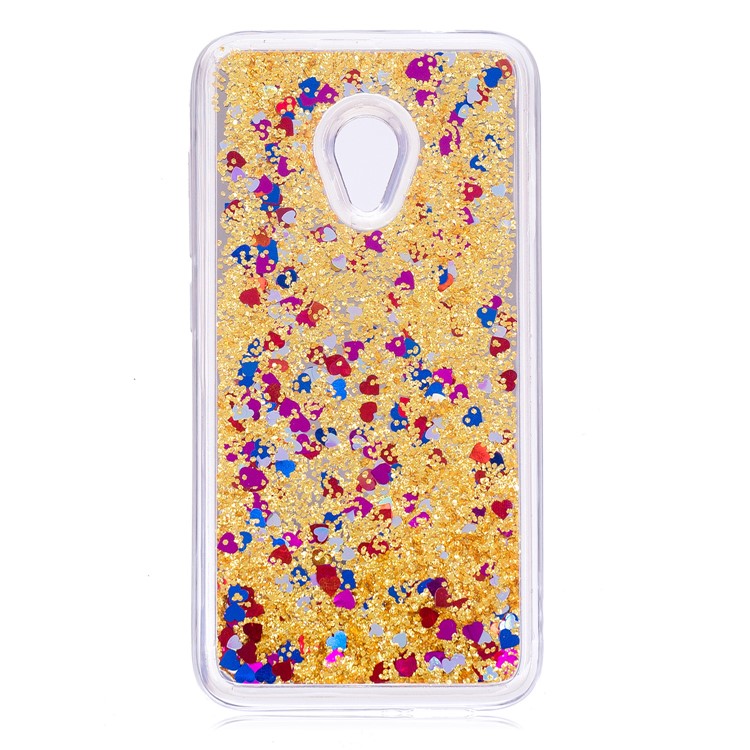 Dynamic Glitter Sequins Liquid Case Mirror Surface TPU Phone Casing for Alcatel U5 (4G Version) - Gold-2