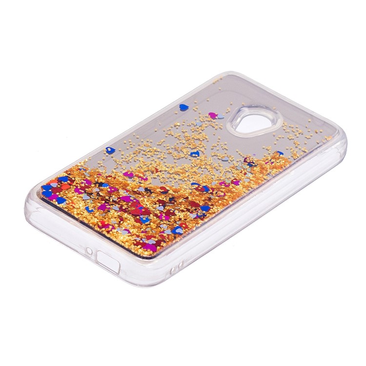 Dynamic Glitter Sequins Liquid Case Mirror Surface TPU Phone Casing for Alcatel U5 (4G Version) - Gold-3