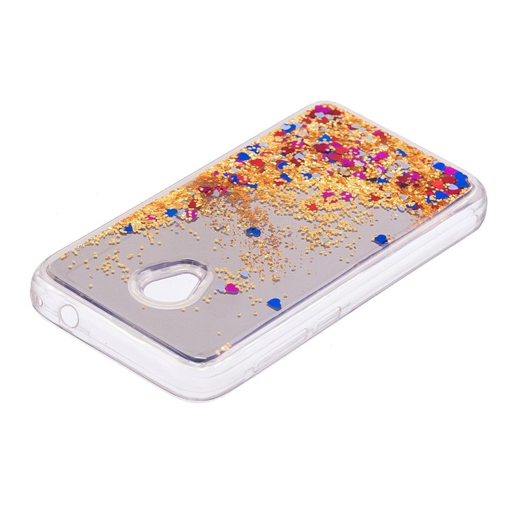 Dynamic Glitter Sequins Liquid Case Mirror Surface TPU Phone Casing for Alcatel U5 (4G Version) - Gold-4