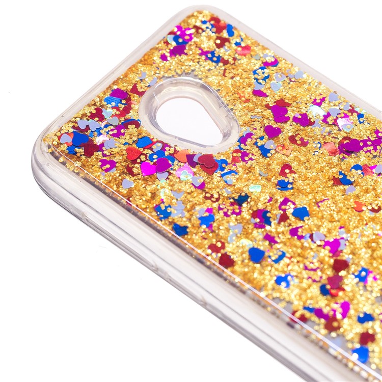 Dynamic Glitter Sequins Liquid Case Mirror Surface TPU Phone Casing for Alcatel U5 (4G Version) - Gold-6