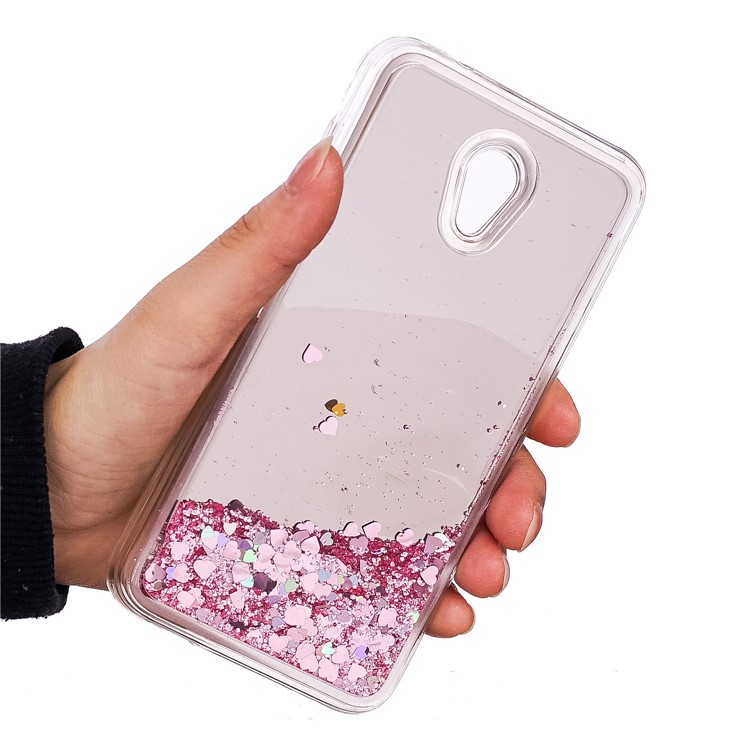 Dynamic Glitter Sequins Liquid Case Mirror Surface TPU Phone Case for Alcatel U5 (3G Version) - Pink-5