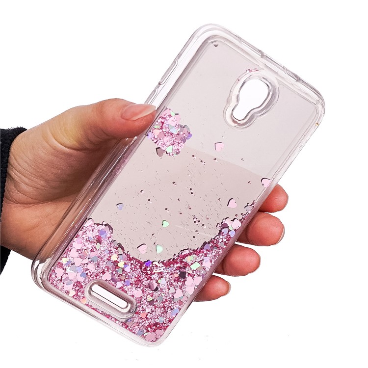 Glitter Moving Quicksand Mirror Surface TPU Case for Alcatel Pixi 4 (5) 3G Version - Pink-5