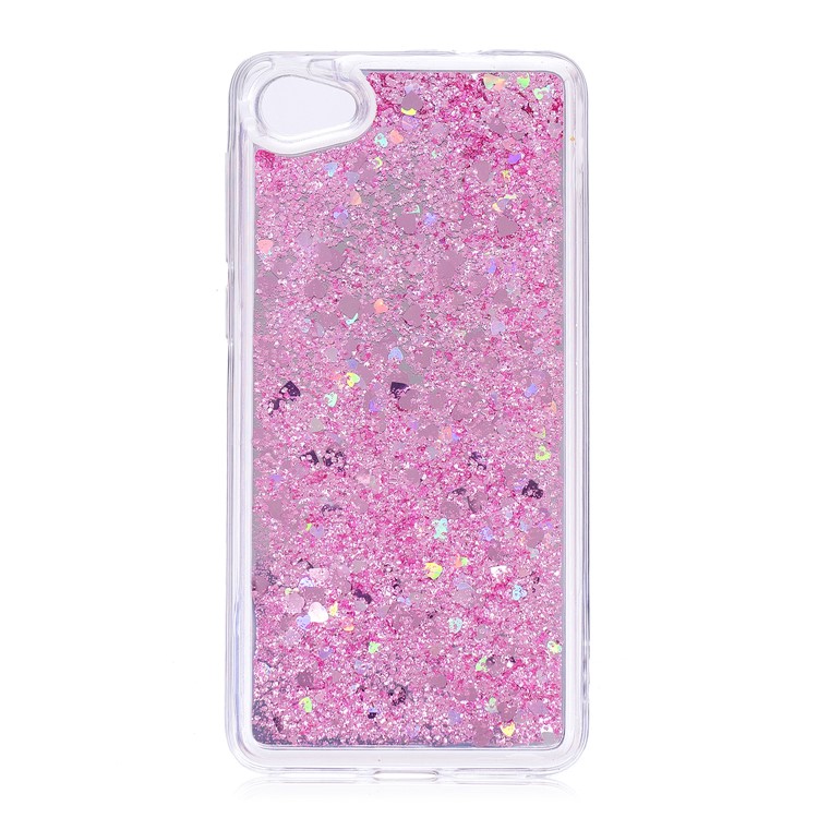Glitter Moving Quicksand Mirror Surface TPU Case for Alcatel A5 LED - Pink-2