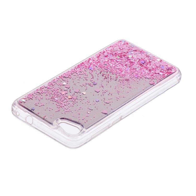Glitter Moving Quicksand Mirror Surface TPU Case for Alcatel A5 LED - Pink-4