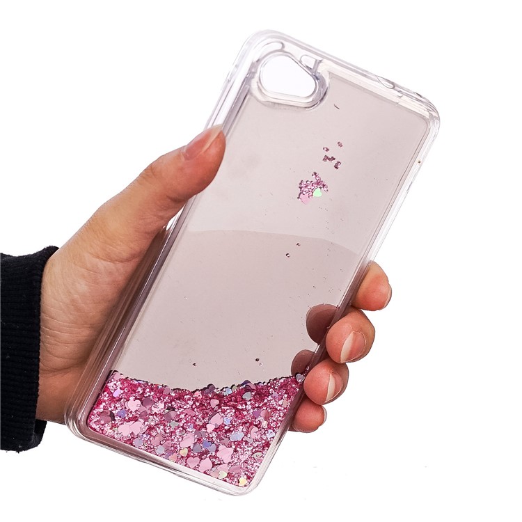 Glitter Moving Quicksand Mirror Surface TPU Case for Alcatel A5 LED - Pink-5