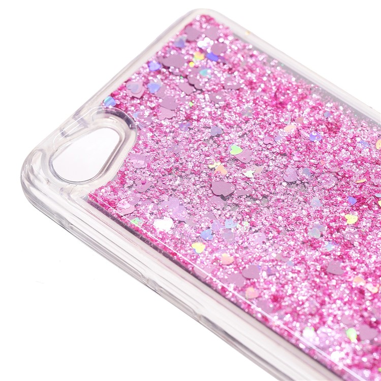 Glitter Moving Quicksand Mirror Surface TPU Case for Alcatel A5 LED - Pink-6