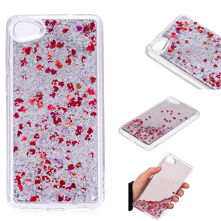 glitter moving quicksand mirror surface tpu cover case for alcatel