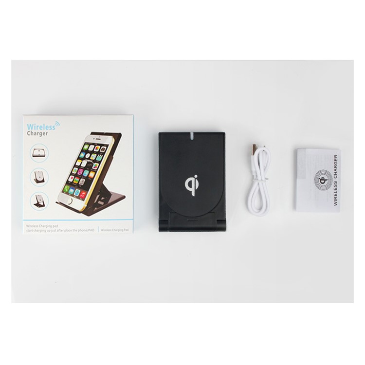 Q11 Foldable Qi Wireless Charger Stand Dock for iPhone X / 8 / Samsung Galaxy S8 - Black-8