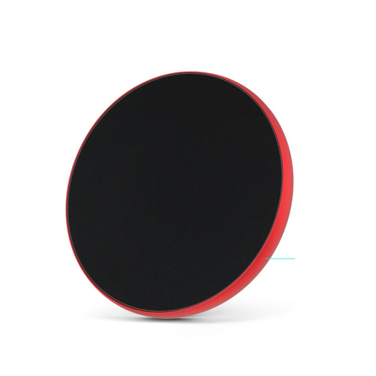 9W 2A Round Aluminum Alloy Qi Wireless Charging Pad for iPhone 8/8 Plus/Samsung S8 Etc. - Red-3