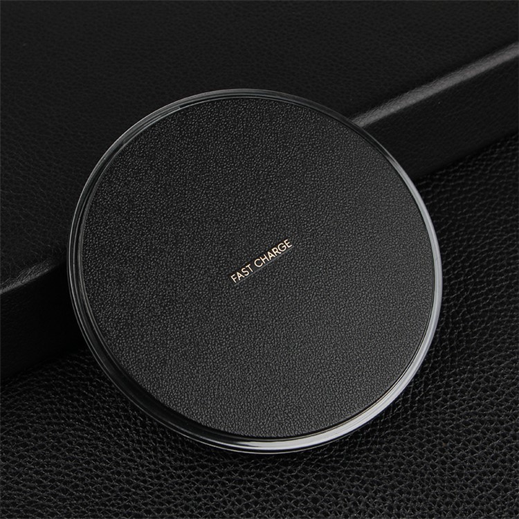 K3 Portable Thin Round Qi Wireless Fast Charging Mat for iPhone X/8/8Plus, Samsung Note 8/S8/S8 Plus - Black-1