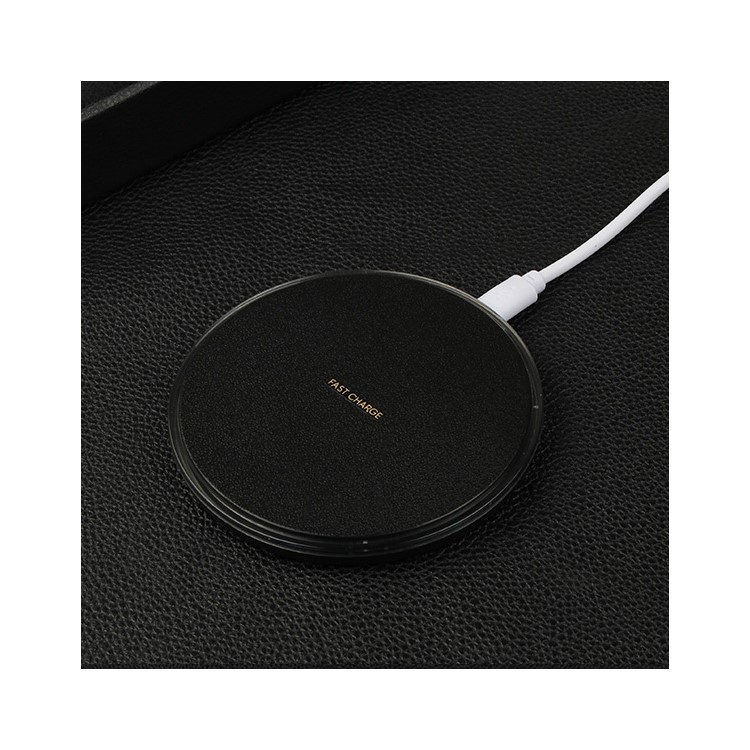 K3 Portable Thin Round Qi Wireless Fast Charging Mat for iPhone X/8/8Plus, Samsung Note 8/S8/S8 Plus - Black-2