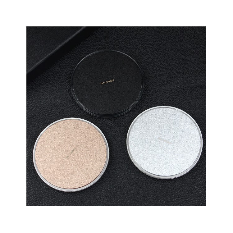 K3 Portable Thin Round Qi Wireless Fast Charging Mat for iPhone X/8/8Plus, Samsung Note 8/S8/S8 Plus - Black-5