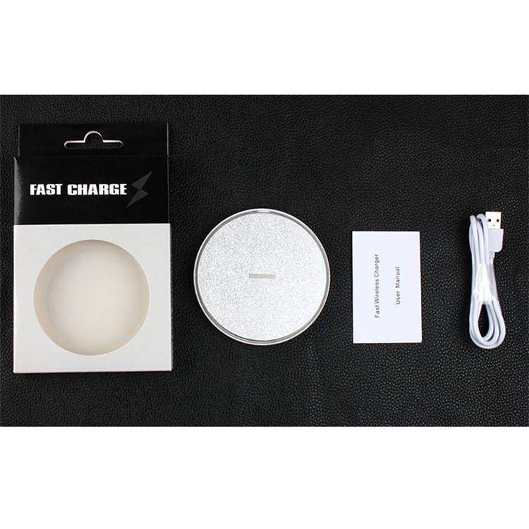 K3 Portable Thin Round Qi Wireless Fast Charging Mat for iPhone X/8/8Plus, Samsung Note 8/S8/S8 Plus - Black-7
