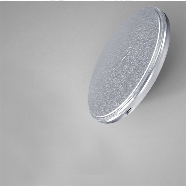 K3 Ultra-thin 10W Round Qi Wireless Fast Charger Mat for iPhone X/8/8Plus, Samsung Note 8/S8/S8 Plus - Silver-2