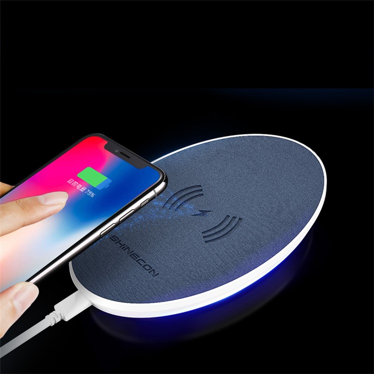 SHINECON SC-W03 Portable Ultra-thin Round 10W Qi Wireless Charger Pad for iPhone X/8/8Plus, Samsung Note 8 etc.-2