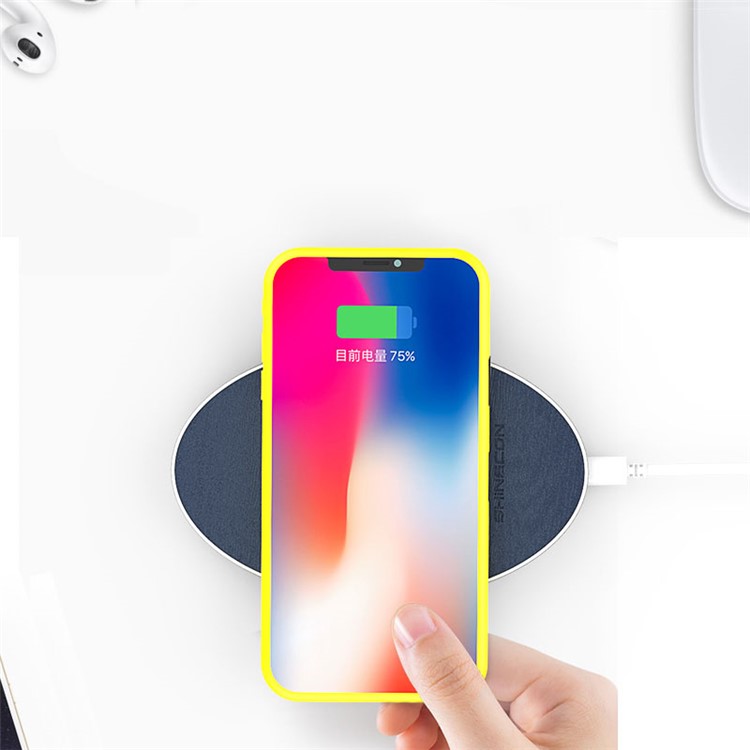 SHINECON SC-W03 Portable Ultra-thin Round 10W Qi Wireless Charger Pad for iPhone X/8/8Plus, Samsung Note 8 etc.-3
