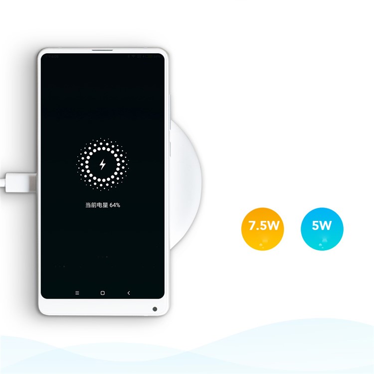 XIAOMI Ultra-thin Round Qi Wireless Charging Pad for Xiaomi iPhone Samsung Etc. - White-3