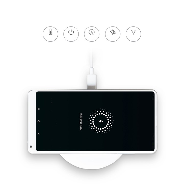 XIAOMI Ultra-thin Round Qi Wireless Charging Pad for Xiaomi iPhone Samsung Etc. - White-5