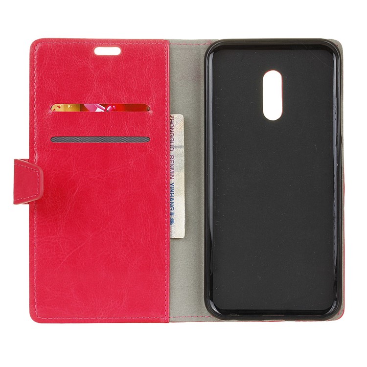 Crazy Horse Magnetic Leather Stand Case for Alcatel 3 - Rose-4