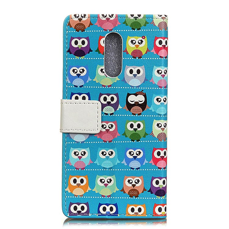 Patterned PU Leather Wallet Magnetic Protective Cell Phone Cover with Stand for Alcatel 3 - Multiple Colorful Owls-2