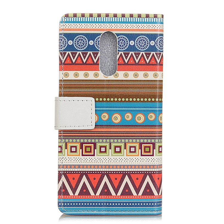 For Alcatel 5 Pattern Printing Wallet Leather Stand Mobile Phone Case - Tribal Geometric Figure-2