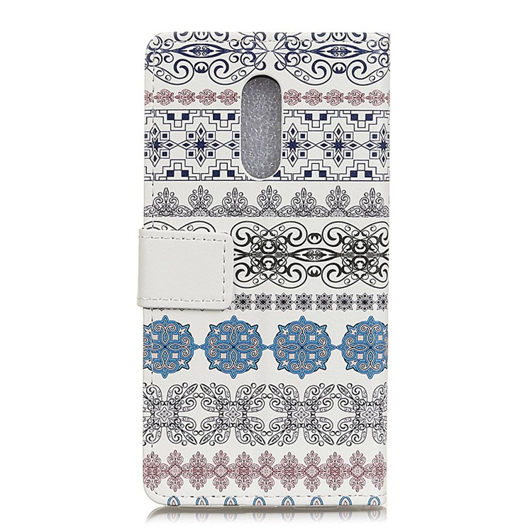 For Alcatel 5 Pattern Printing Wallet Leather Stand Phone Accessory Case - Ethnic Pattern-2