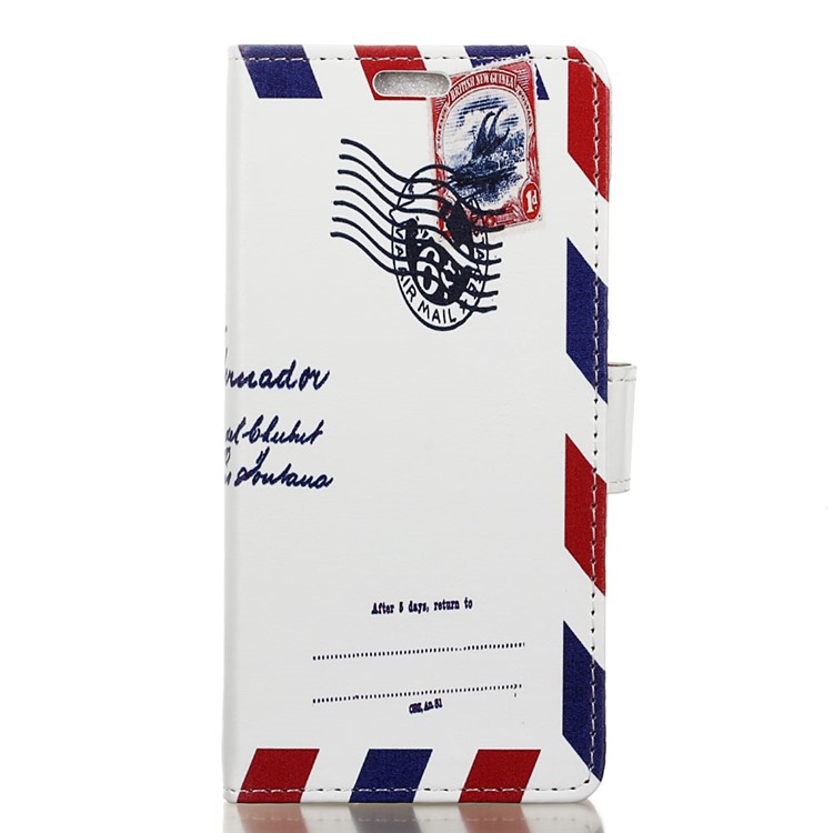 For Alcatel 5 Pattern Printing Wallet Leather Stand Mobile Phone Case - Retro Envelope-1